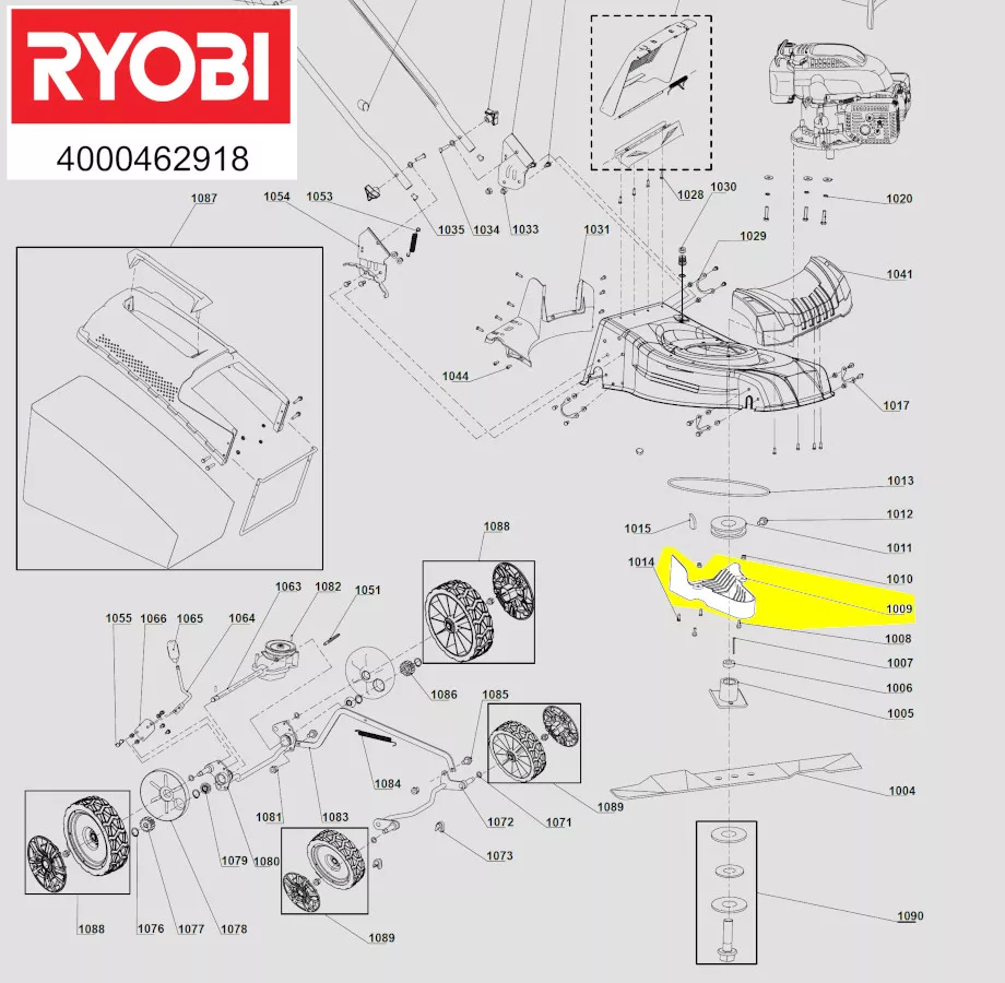 carter protection courroie réf. 5131042279 Ryobi